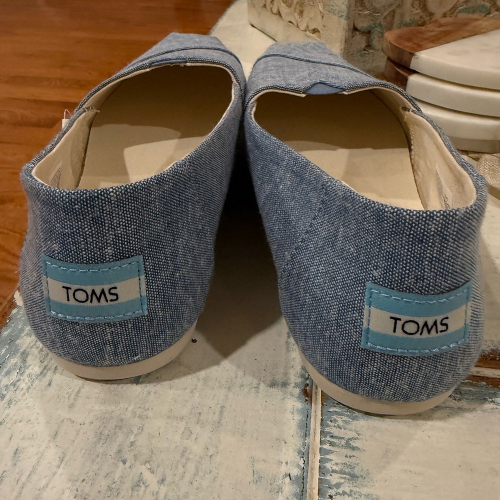 TOMS Women's Blue Canvas Alpargata Slip-On Shoes 8.5 - Picture 4 of 5